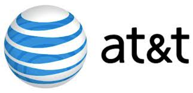 AT&T Logo showing a sphere with blue bands around it